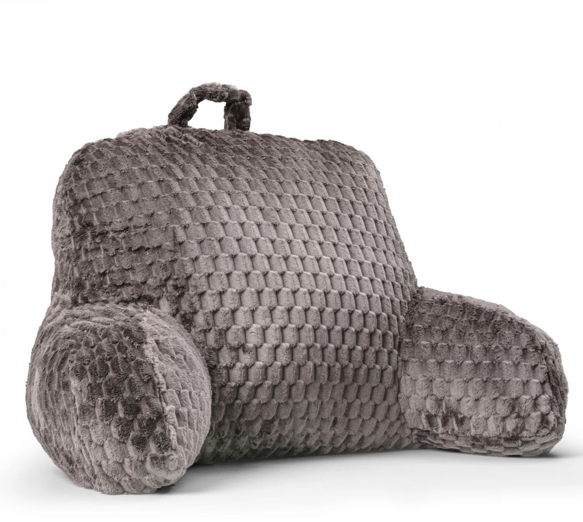 Droomtextiel Leeskussen - Taupe - Relax Kussen - Zitkussen - Onderrug Ondersteuning - 100% Jacquard flanel