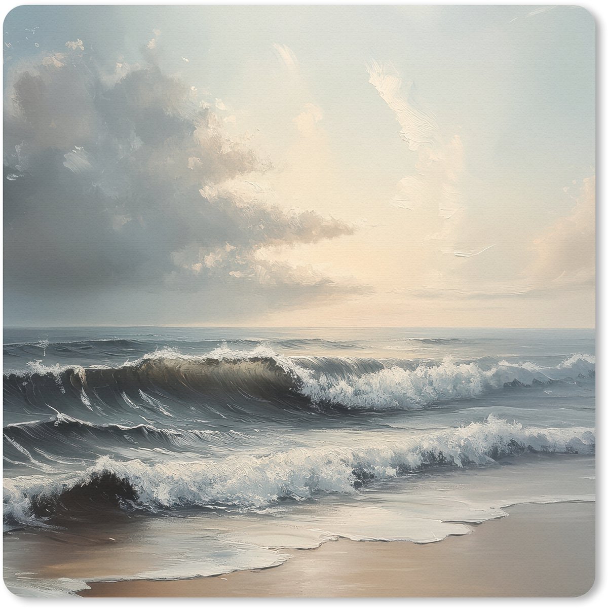 Muismat 20x20 cm - Mousepad Strand - Zee - Zonsondergang - Muismatten
