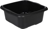 Urban Living Afwasteil - recycled kunststof - 10 Liter - D34 x H15 cm - zwart - teiltjes - camping
