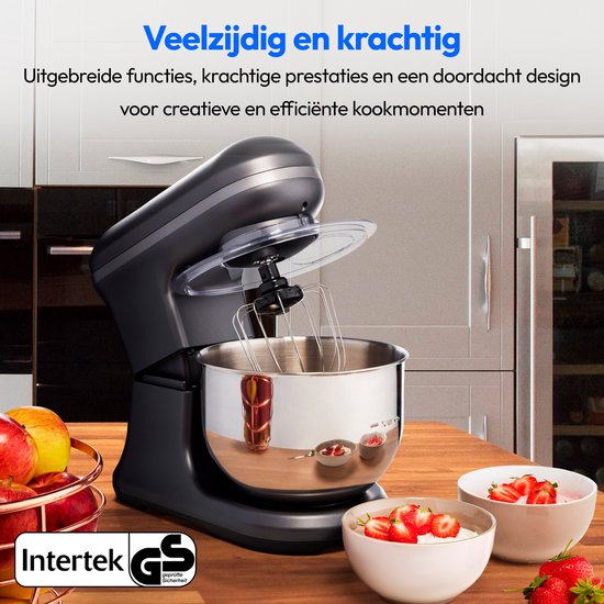 MEDION keukenmachine (1.200 watt, 8 standen, mengen kneden roeren, digitaal display, 5 liter roestvrijstalen kom, ijskom voor het bereiden van ijs, MD18420) antraciet van Medion — afbeelding 5