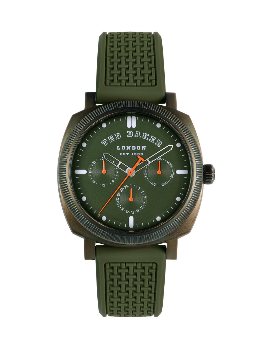 Ted Baker Caine Urban Tb Urban Kwarts Analoog Horloge Groen Kast: 100 % Roestvrij Staal | Band: 100 % Siliconen 44 BKPCNS309W0, BKPCNS310W0