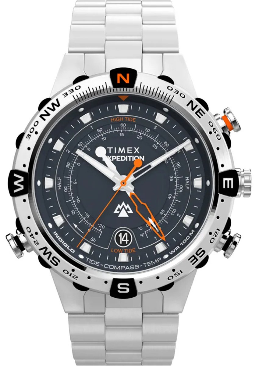 Timex Expedition North Tide-Temp-Compass TW2Y12900 Horloge - Staal - Zilverkleurig - Ø 45 mm