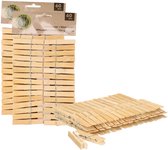 Pack de réduction 120x pinces à linge / pinces à linge robustes en bois de bambou - 7 x 1 cm chacune