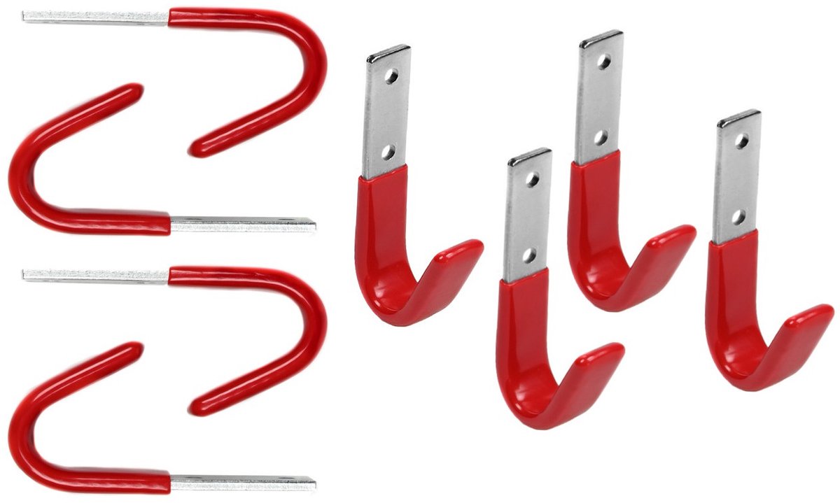 Set van 4 universele wandhaken (metaal en rubber)