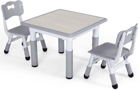Kinderspeeltafel 1 - 2 jaar met Bak - Grijs Eiken