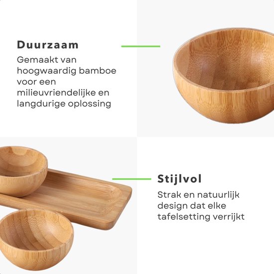 Een close-up van een lege, ronde bamboe schaal met een natuurlijke houtnerf en een deel van de bamboe serveerplank.