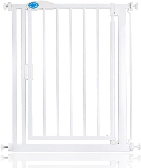 Safetots Self Closing Klemhek, Zelfsluitend, Traphekje Zonder Boren, Klembevestging, 139.8 cm - 146.8 cm, Wit, Veiligheidshekje voor trap en deur, Kinderhek Eenvoudig Geïnstalleerd