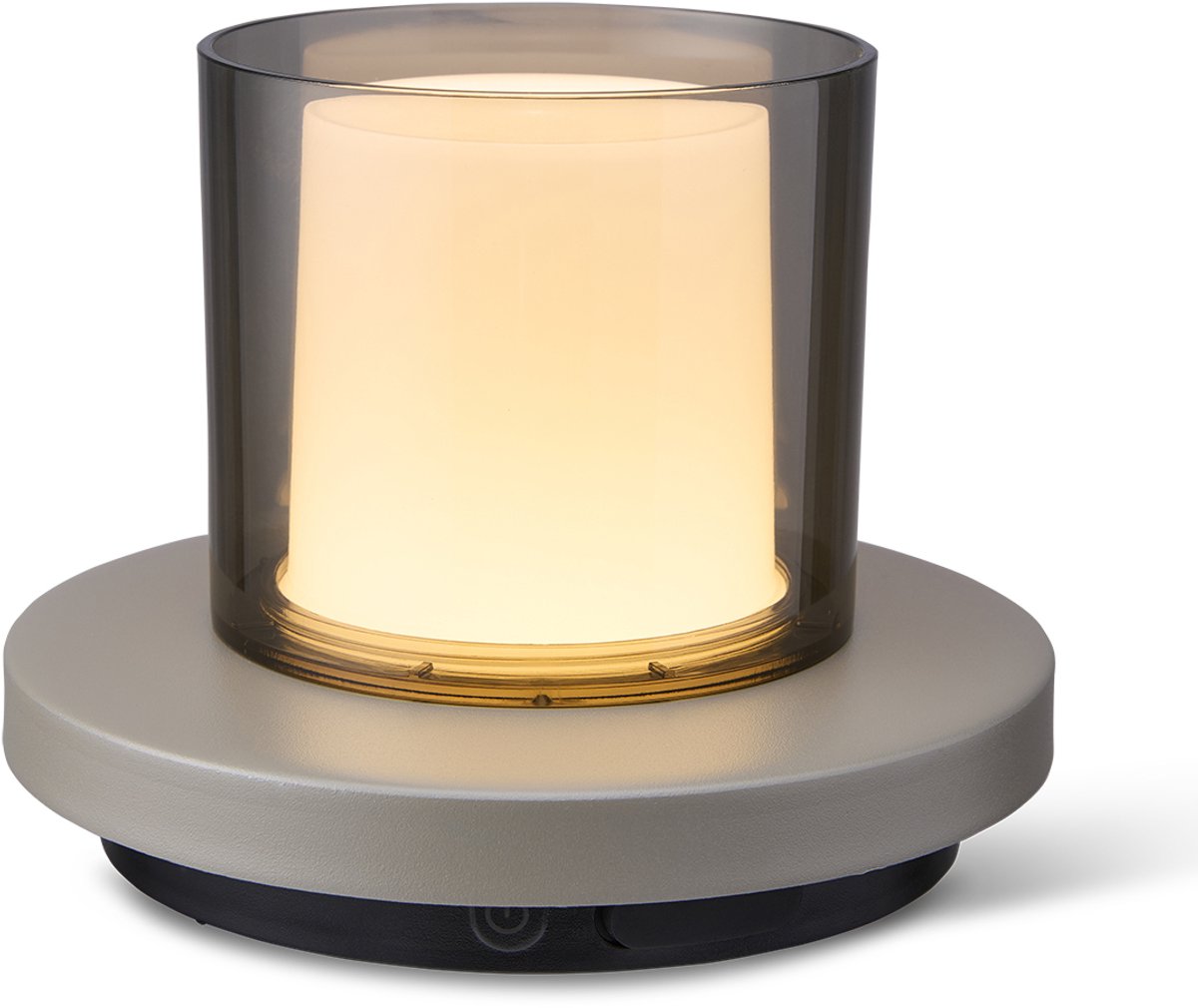 Tafellamp grijs met rookglas solar voor buiten – Dimbaar – Oplaadbaar – Werkt op zonne-energie