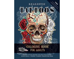Realistic Tattoos Coloring Book for Adults