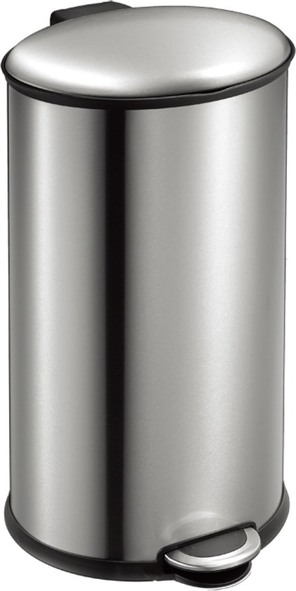 EKO - Ellipse pedaalemmer 40 liter - Stainless steel Plastic - mat RVS - Prullenbak