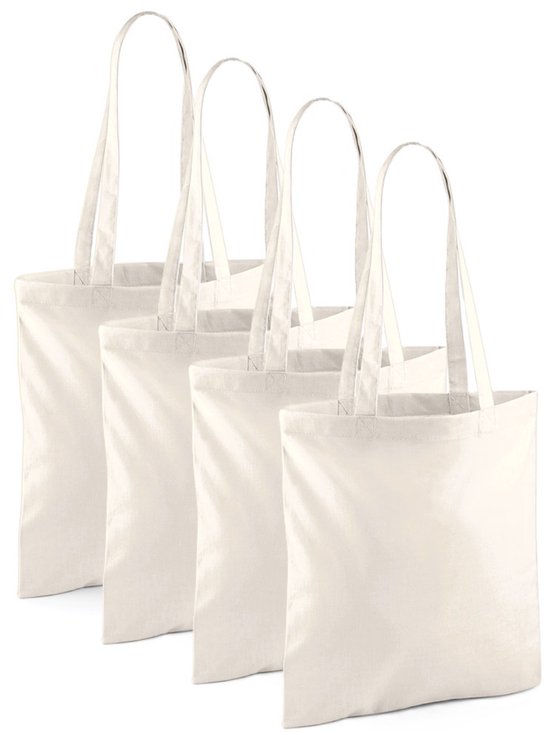 10x Sacs bandoulière en coton naturel 42 x 38 cm - 10 litres - Shopper / cabas - Cabas - Sac de transport