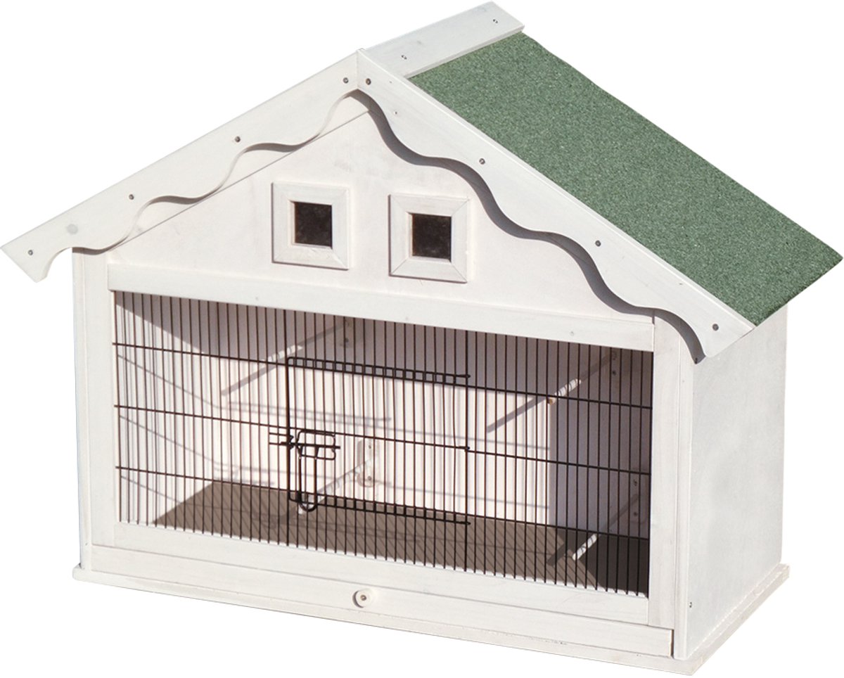 Bol.com Duvo+ Voliere Hyacinth - Vogelkooi - Wit - 90 x 38 x 66 cm aanbieding