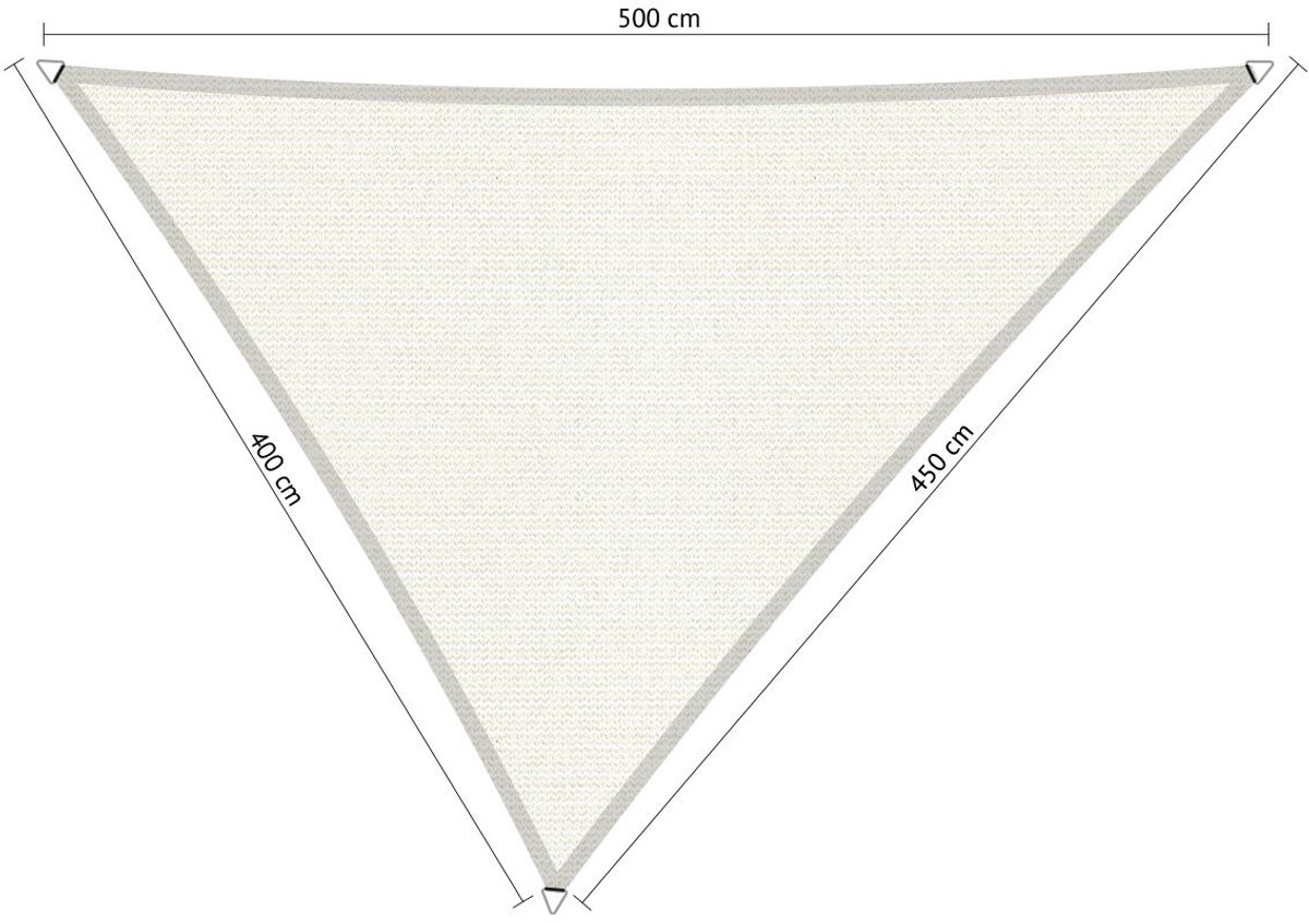 Shadow Comfort driehoek 4x4,5x5m Arctic White met bevestigingsset