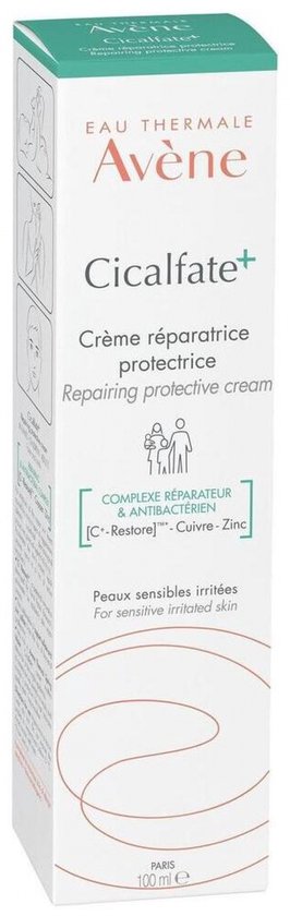 Avène Cicalfate+ doos. Crème réparatrice protectrice. Voor gevoelige geïrriteerde huid. Parijs. 100 ml.