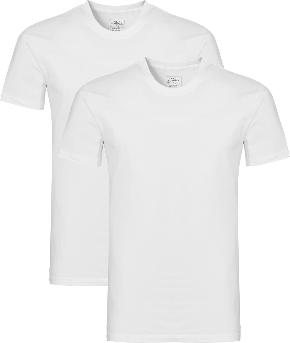 O’Neill Heren Ondershirt Katoen T-shirt Ronde Hals 2-Pack Wit