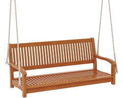 COSTWAY Schommelbank, 2-zits, veranda-schommel, belastbaar tot 360 kg, hangbank, tuinschommel om op te hangen, schommelbank van acaciahout, schommel voor terras, tuin en balkon
