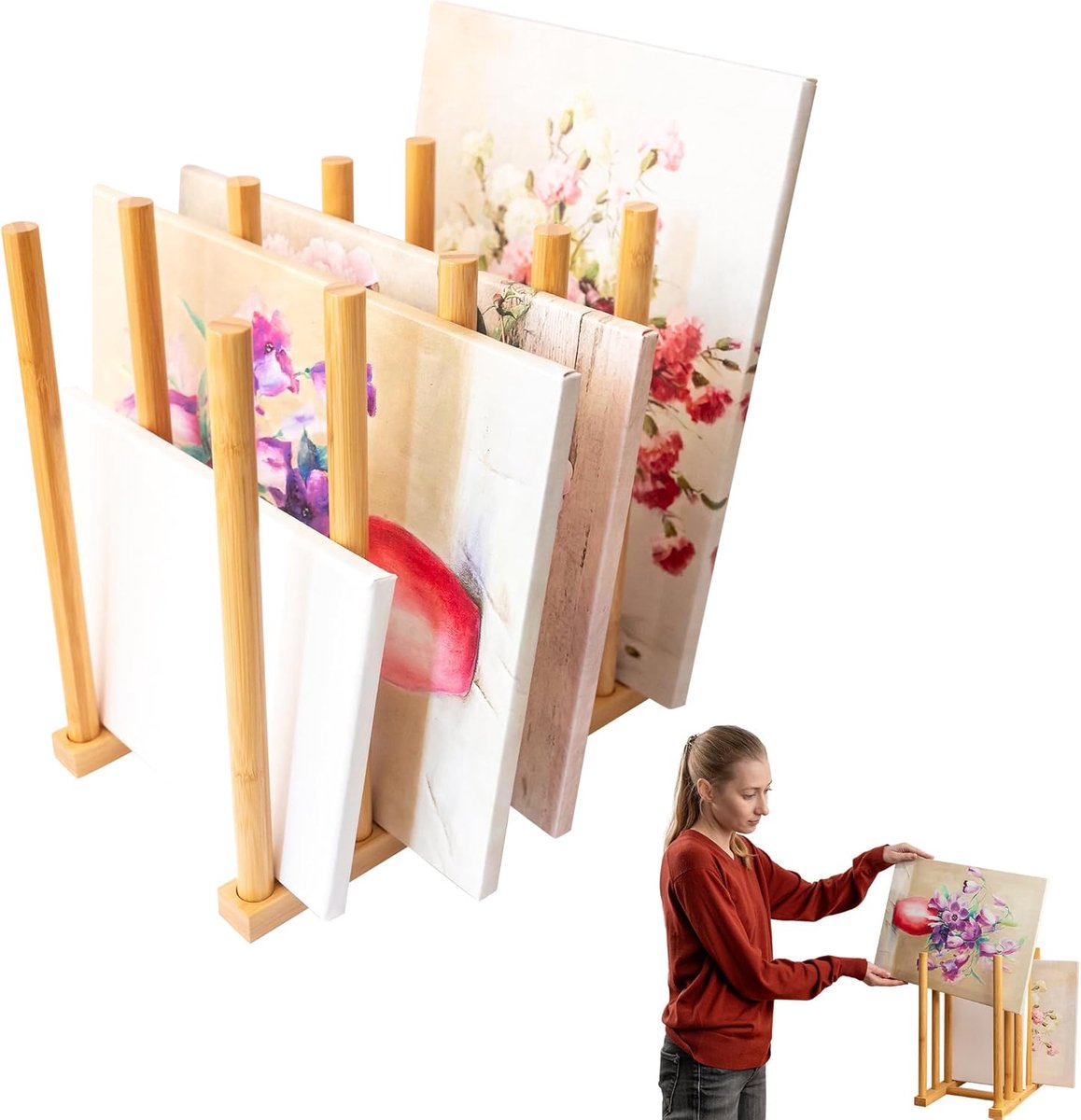Houten opbergrek voor kunstwerken - Droogrek voor atelier, studio en thuis
