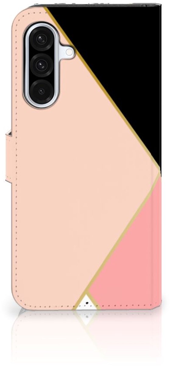 Samsung Galaxy A36 Book Case Zwart Roze Vormen