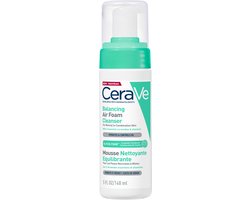CeraVe Balancing Air Foam Reiniger - Voor een normale tot Gemengde huid - Met Glycolysine, 3 Essentiële Ceramiden en Allantoïne - 148ml