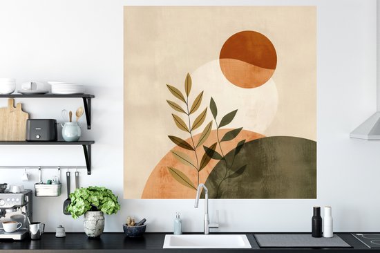 Muurstickers - Sticker Folie - Takken - Vormen - Abstract - 120x120 cm - Plakfolie - Muurstickers Kinderkamer - Zelfklevend Behang XXL - Zelfklevend behangpapier - Stickerfolie