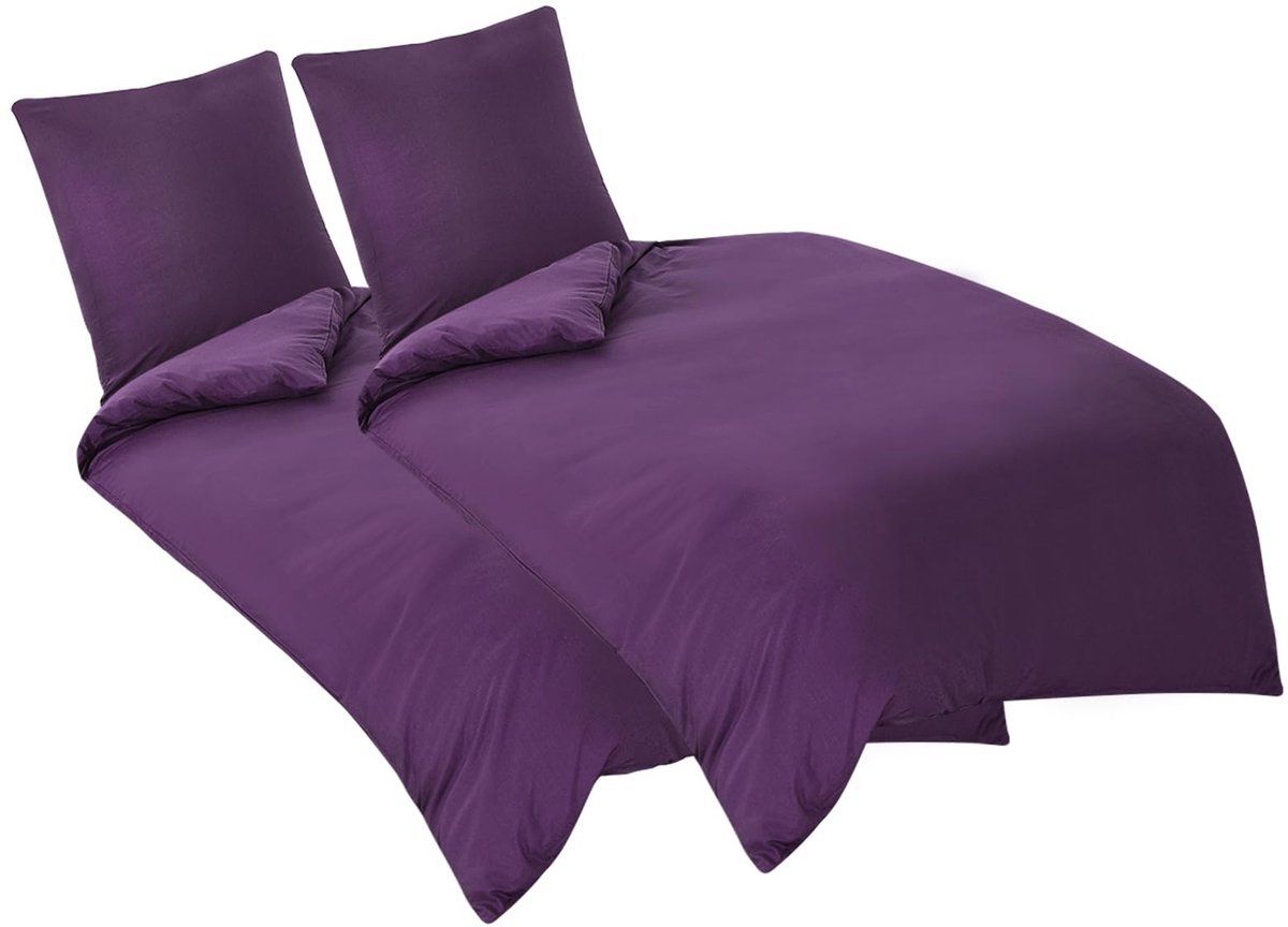 Unyqoos Verfijnde en Comfortabele 4-delige Beddengoedset met Stijlvolle Accenten in Diverse Kleuren paars