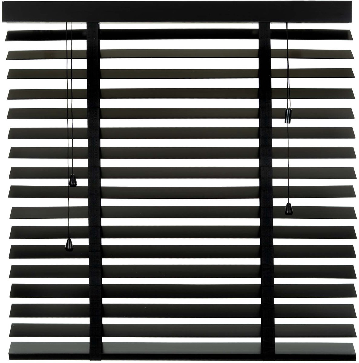 Dutchblinds® Houten Jaloezieën - 50mm - Zwart - 50 x 250 cm - Breedtematen van 40 t/m 300 cm