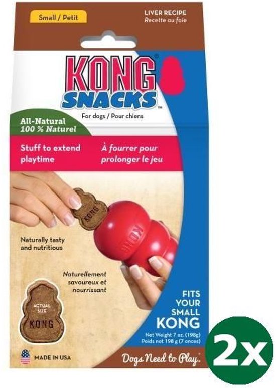 KONG Snacks met leversmaak, voor kleine Kong speeltjes. 2x 198g.