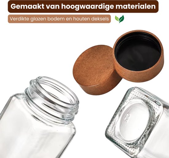 Yuehuamech 12 stks Glazen Kruidenpotten 120ML/4oz