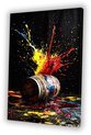 Kleurenexplosie, Abstracte kunst, Verfspetters, Rood, geel, blauw, zwart, wit