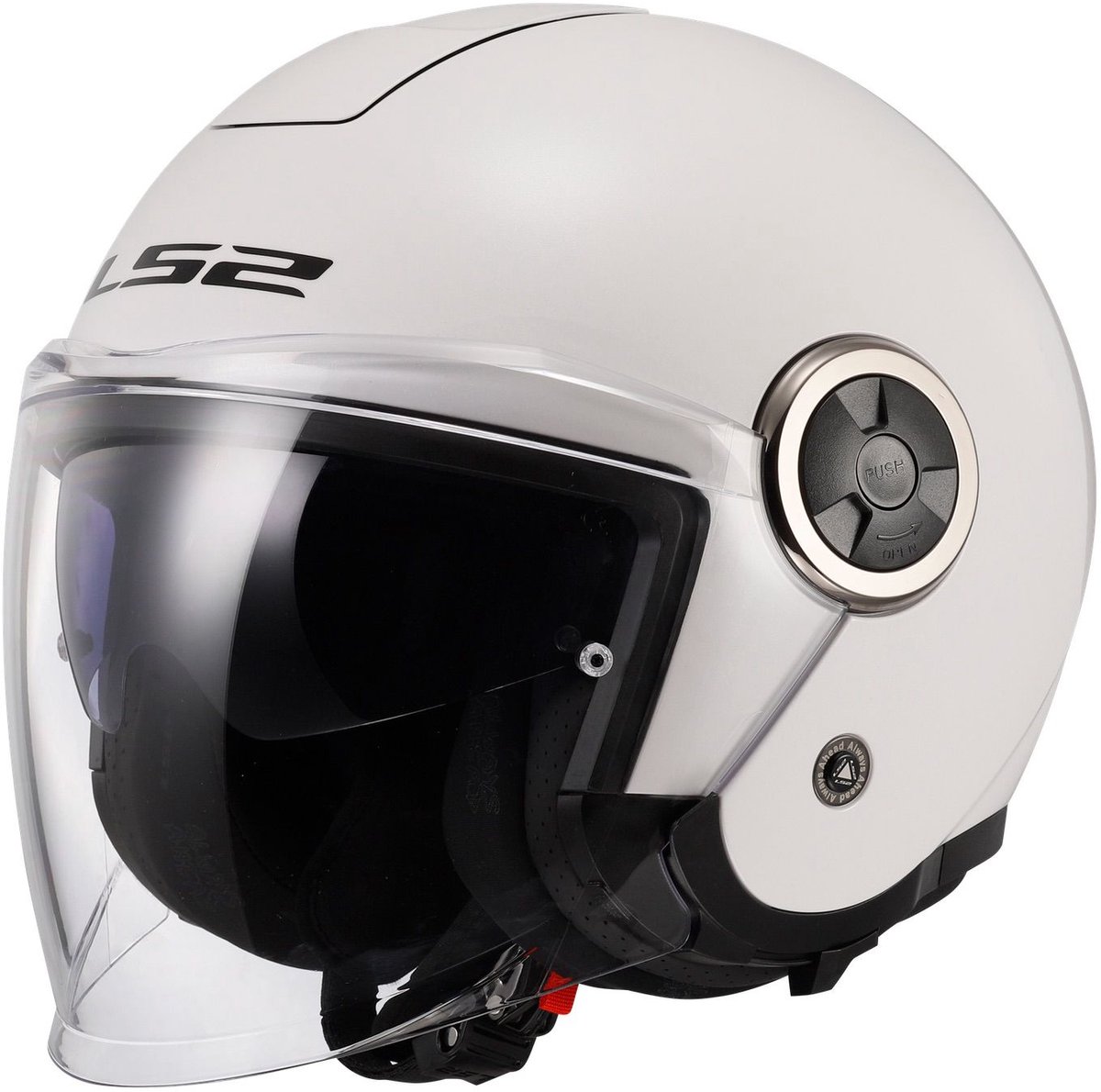 LS2 OF620 Classy jethelm solid glans wit XXXL (white)