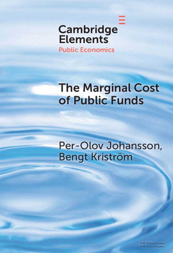 Elements in Public Economics-The Marginal Cost of Public Fun ... - cover
