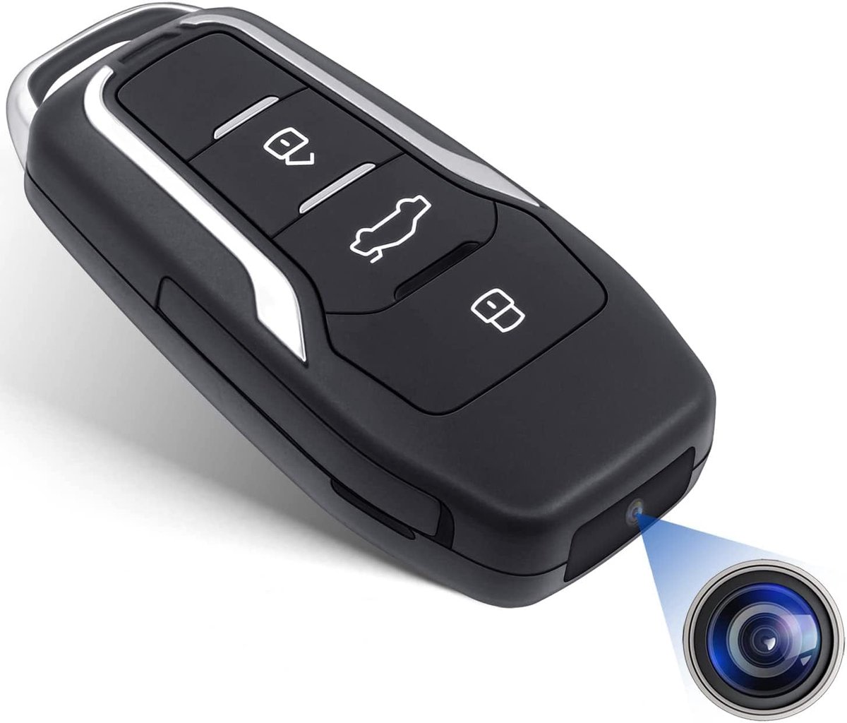 1080p Mini Bewakingscamera met Bewegingsdetectie - Draagbare Autosleutelcamera zonder Wifi
