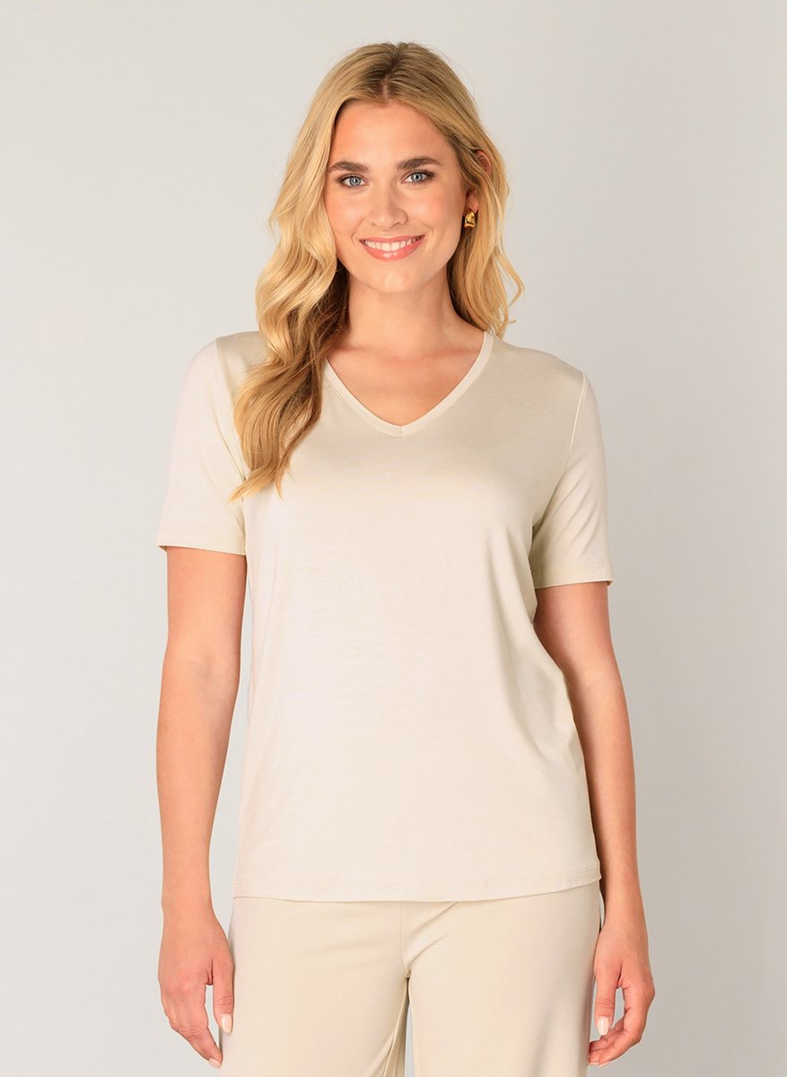 BASE LEVEL Yanic Jersey Shirt - Light Beige - maat 38