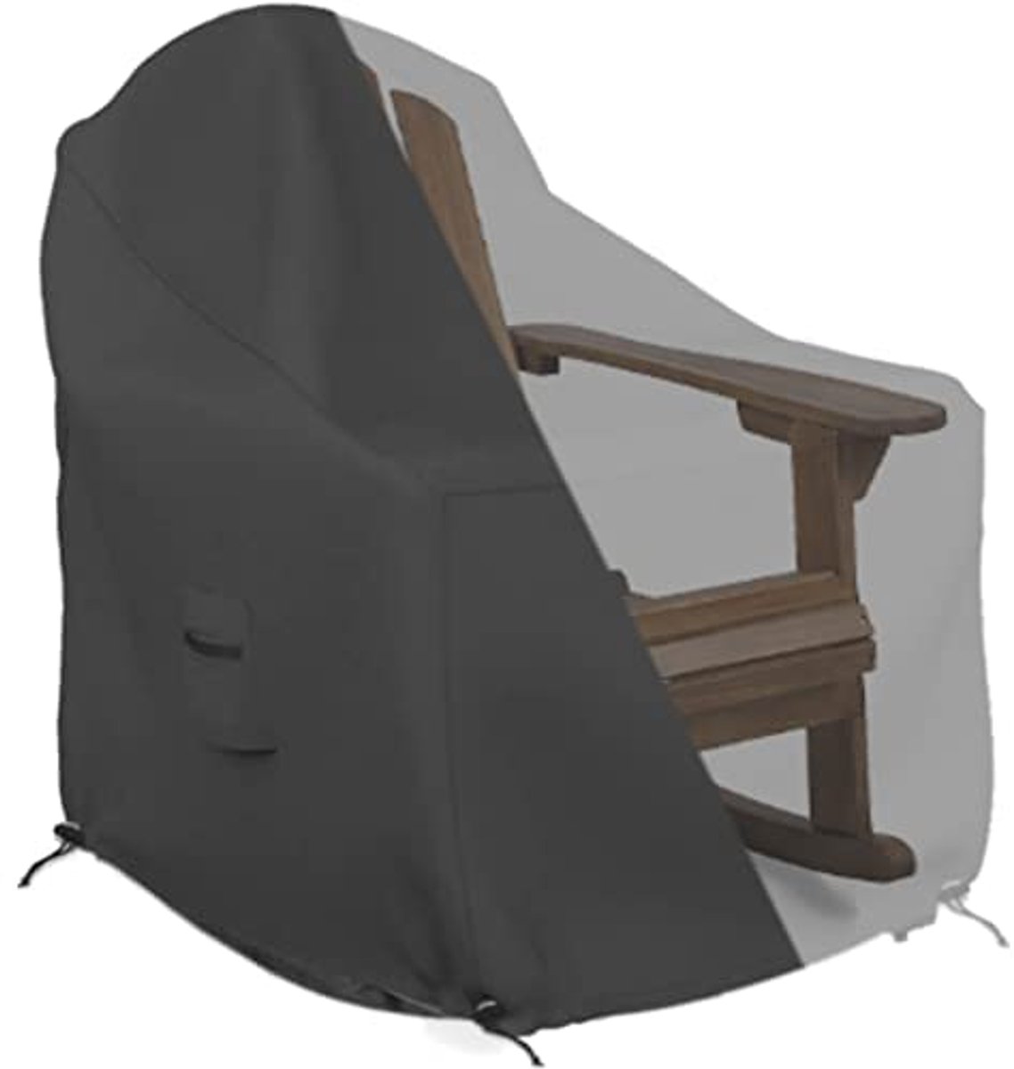 Ibenzoa Beschermende Outdoor Hoes voor Tuinstoelen met Verstelbare Riemen en Ventilatieopeningen zwart