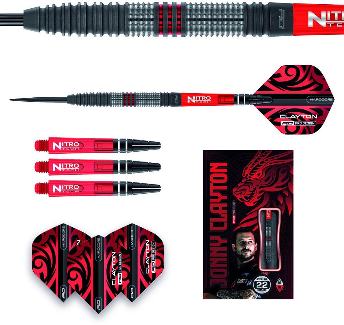 Red Dragon Jonny Clayton Hiraeth 90% - Dartpijlen 23 Gram
