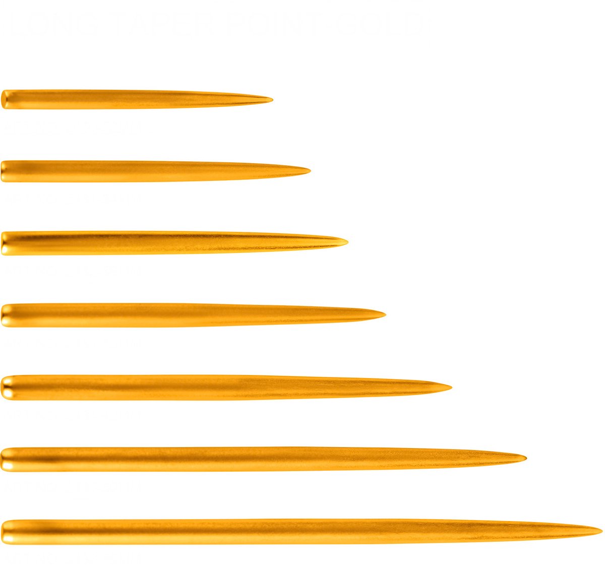 ONE80 Long Taper Point Gold - Dart Points 36 mm