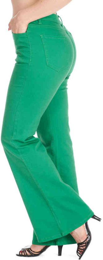 Banned - Love Flare Flared broek - L - Groen
