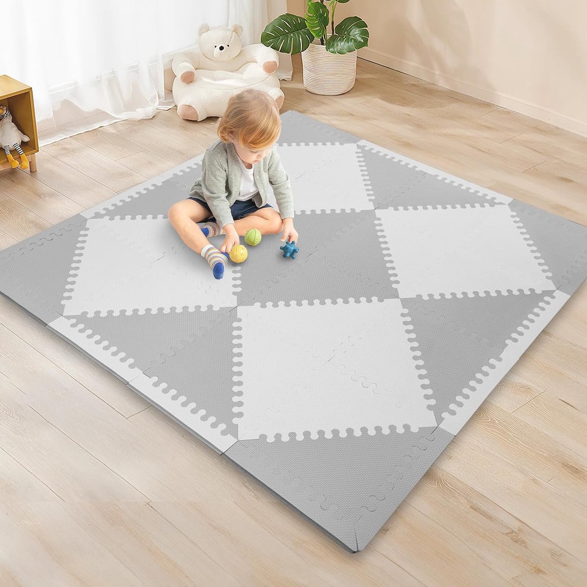 Funsland Baby Speelmat Voor Op De Vloer - 127x127cm Opvouwbare Kinderspeelmat Zachte Antislip Kruipmat Voor Peuters~p135318802