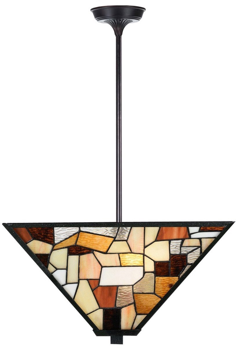 Coloured by Art Tiffany up-light Hanglamp Fallingwater - Art Deco Trade Bruin