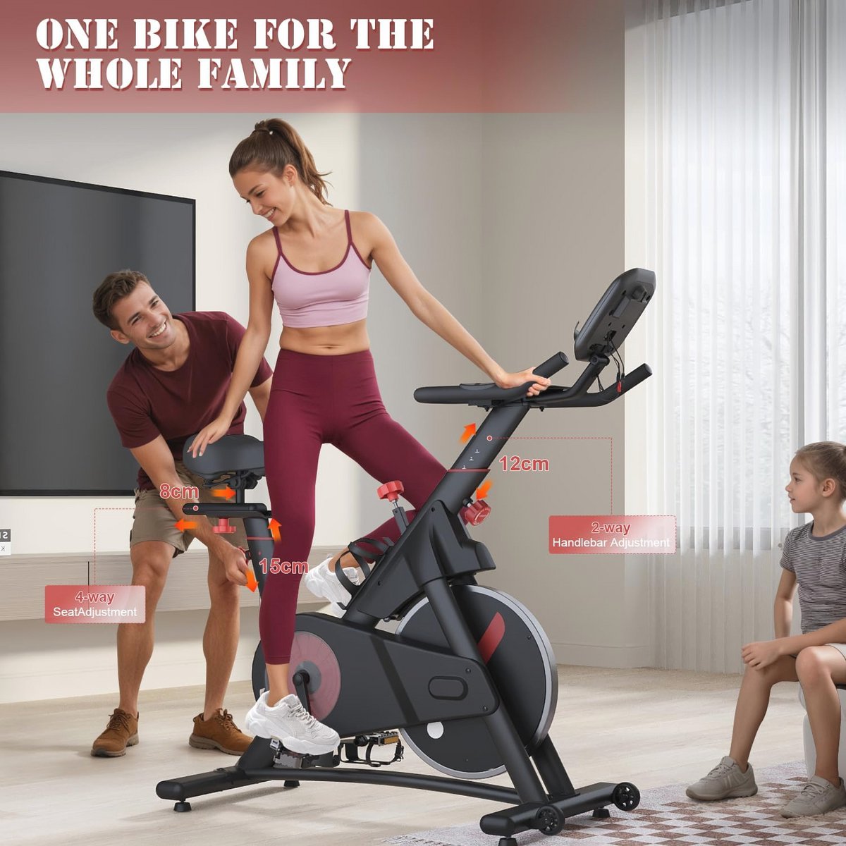 Hometrainer met Magnetische Weerstand - Stille Binnenfiets - afbeelding 2