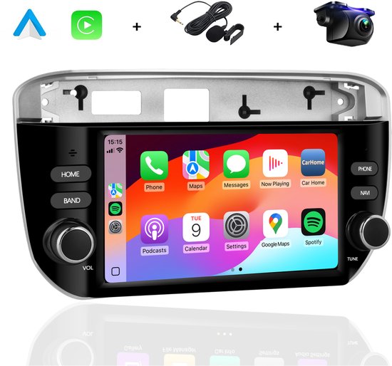 Boscer Android 15 Autoradio 7″ HD Touchscreen Fiat Punto 2012-2016 Linea 2012-2015 GPS CarPlay Auto Camera