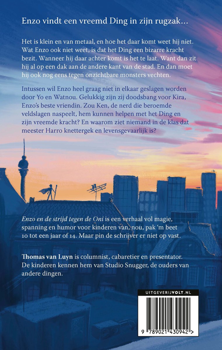 Enzo en de strijd tegen de Oni - back cover