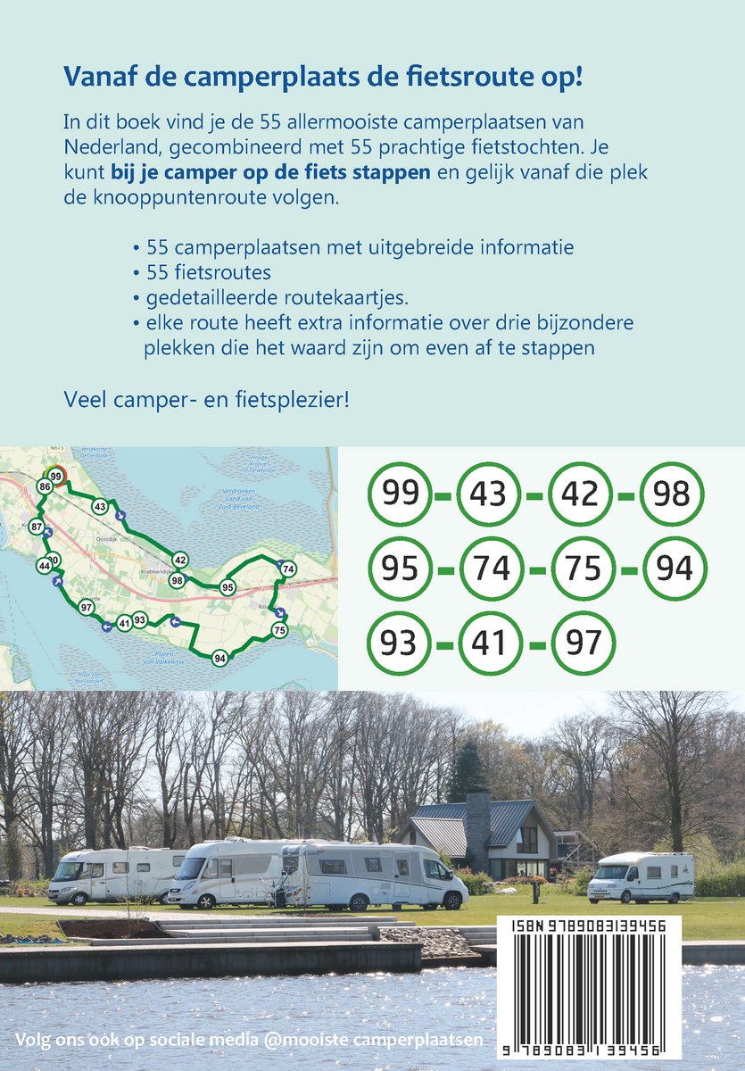55 camperplaatsen & fietsroutes in Nederland - back cover