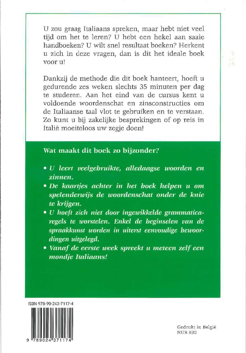 Snel en vlot Italiaans leren spreken en begrijpen - back cover