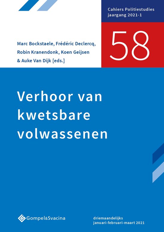 Cahiers Politiestudies nr. 58 0 - Verhoor van kwetsbare volw ... - cover