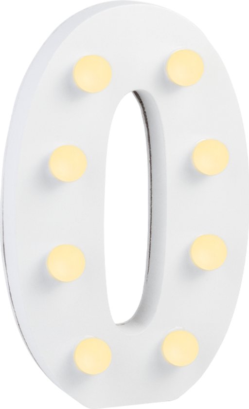 Verlichting | LED Letter | Cijfer 0 | Afmeting: 16x11cm