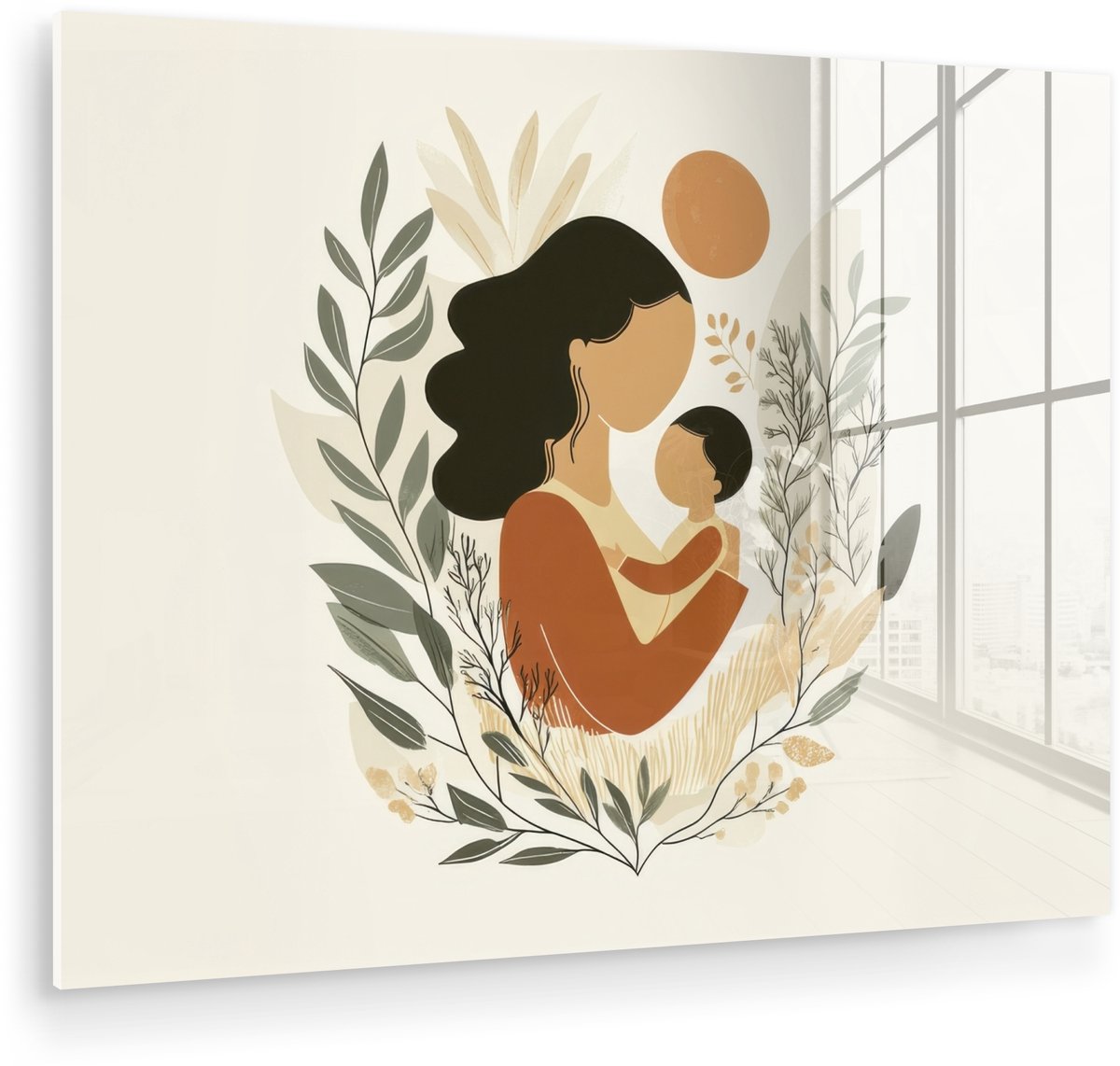 Illustratie - Moeder - Kind - Liefdevol