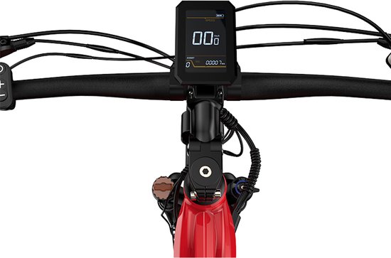 KOOLUX - X3 Elektrische Fiets - E-Bike - 26 x 1,95 Inch Banden - 48V 15Ah Lithium Accu - 250W Motor - Maximaal 25km/u - Maximaal bereik 80km - Hydraulische remmen - Shimano 7-speed versnelling - LCD Scherm - Aluminium Frame - Rood van KOOLUX — afbeelding 2