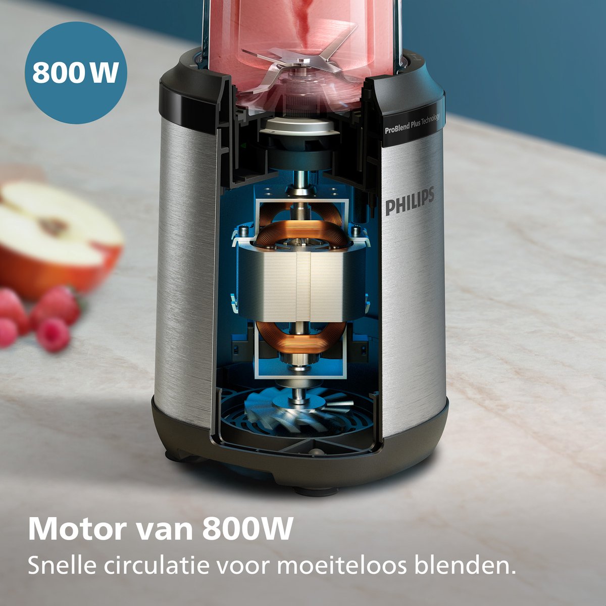Philips Blender HR2764/00 - Beker met Drinkdeksel 700ml - 800 Watt - Smoothie Maker - RVS Tritan - Zilver – foto 5