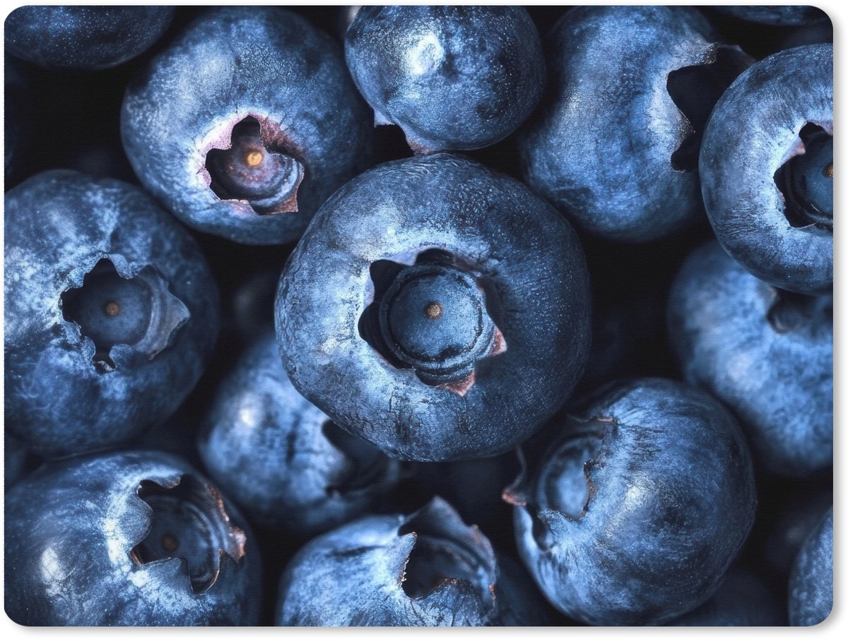 Muismat XXL 80x60 cm - Bureau onderlegger - Bureau mat Bessen - Blauw - Fruit - Bureaumat - Gaming mousepad xl - Bureaulegger groot - Computer deskmat